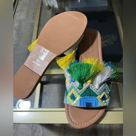 Azalea Wang Freesia Fringe Beaded Sandals (NWOT) - Picture 3 of 3